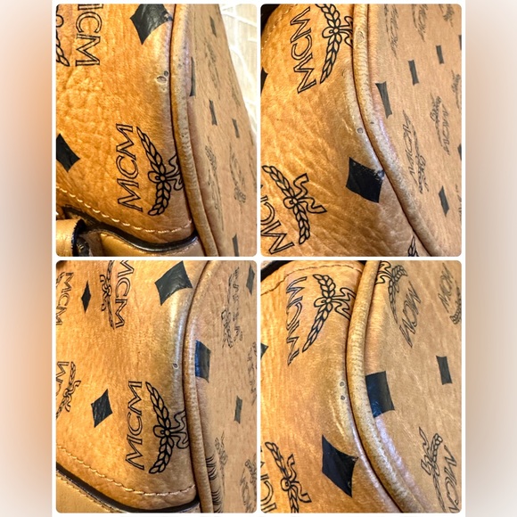 MCM Visetos LARGE with Strap Essentials Shopper Two way Tote Cognac - Picture 12 of 15